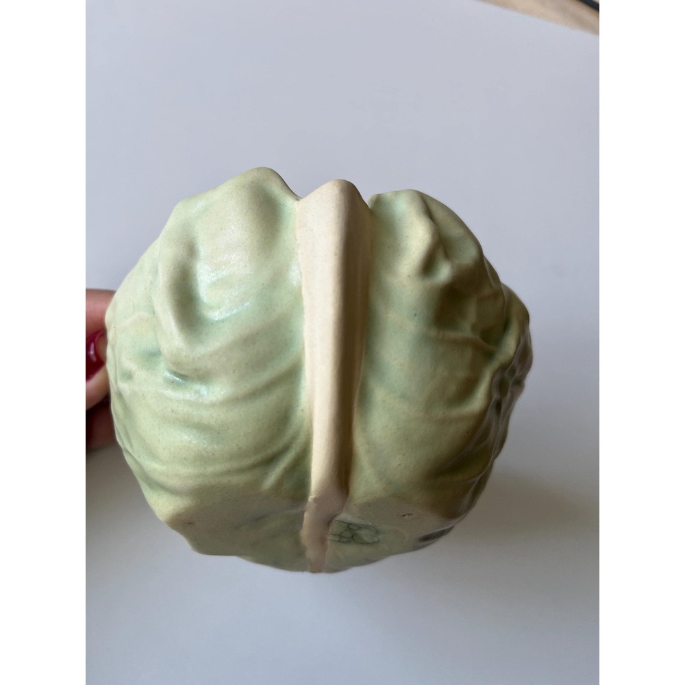 Vintage Signed Patricia Garrett Pottery Cabbage Leaf Bowl 1999